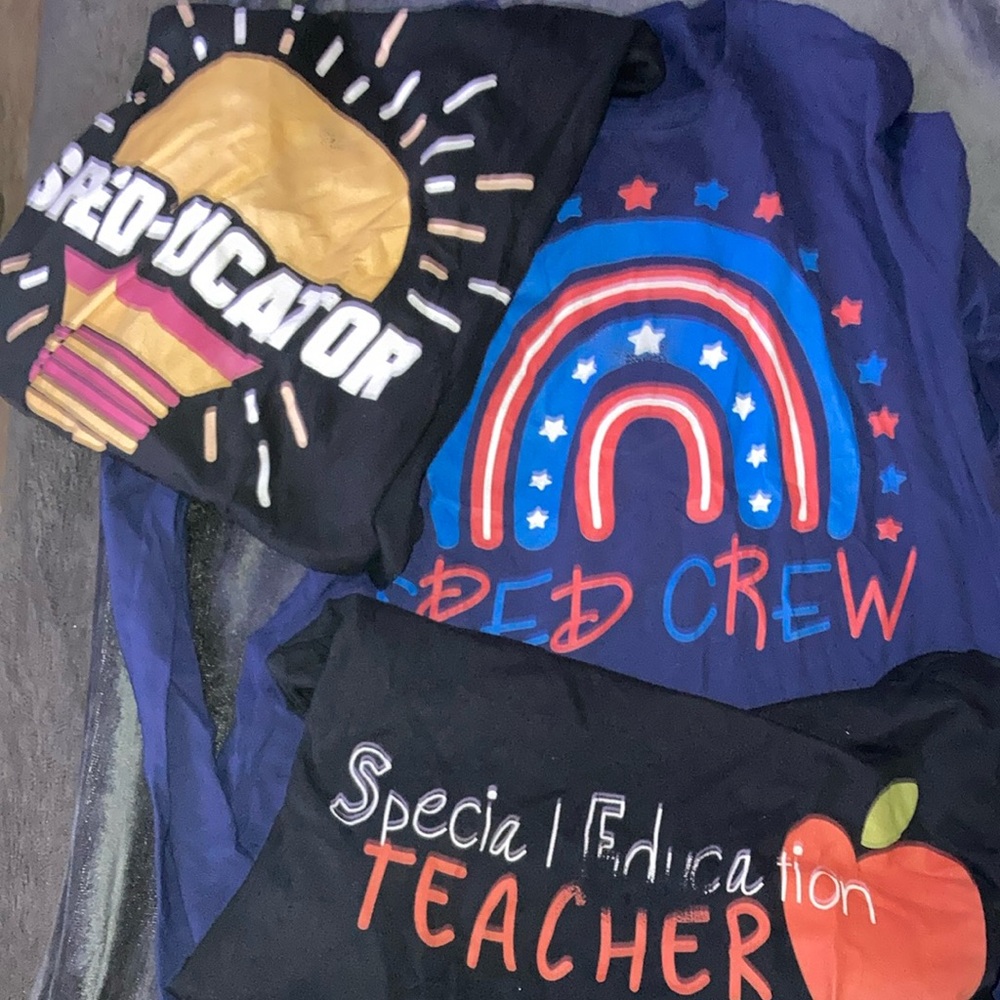 Bundle of 3 Long Sleeve T-Shirts Special Education Teacher or Paraprofessional L
